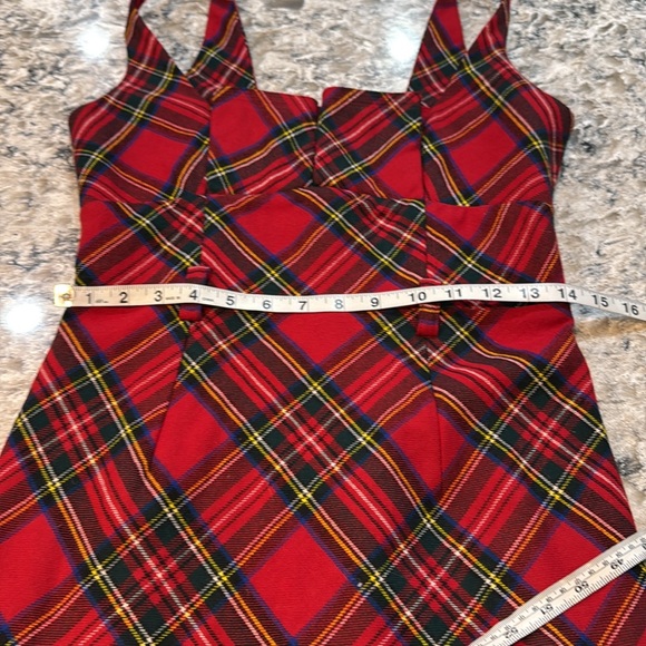 L.A.M.B. | Gwen Stefani Vintage Plaid Wool Dress 2000s Y2K in Red Size S Small - Picture 7 of 16